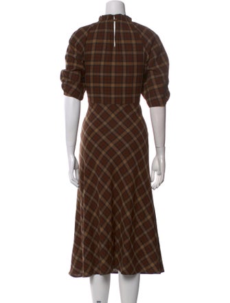 DÔEN Plaid Print Midi Length Dress