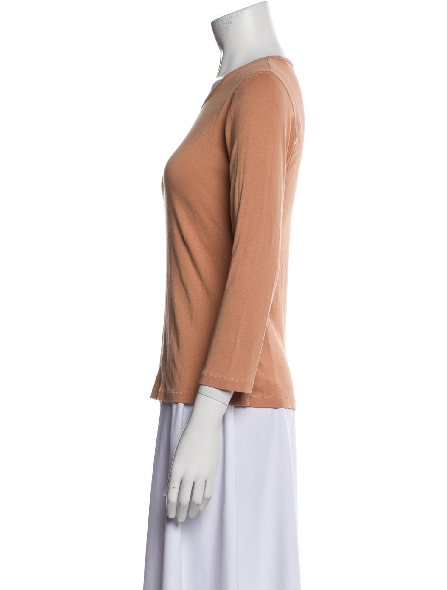 DÔEN Bateau Neckline Three-Quarter Sleeve Top