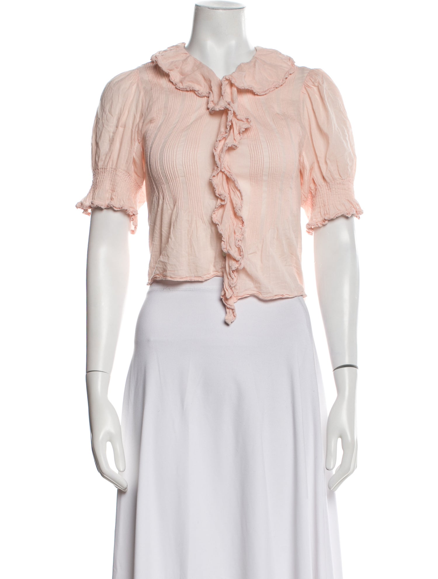 DÔEN Mock Neck Short Sleeve Crop Top