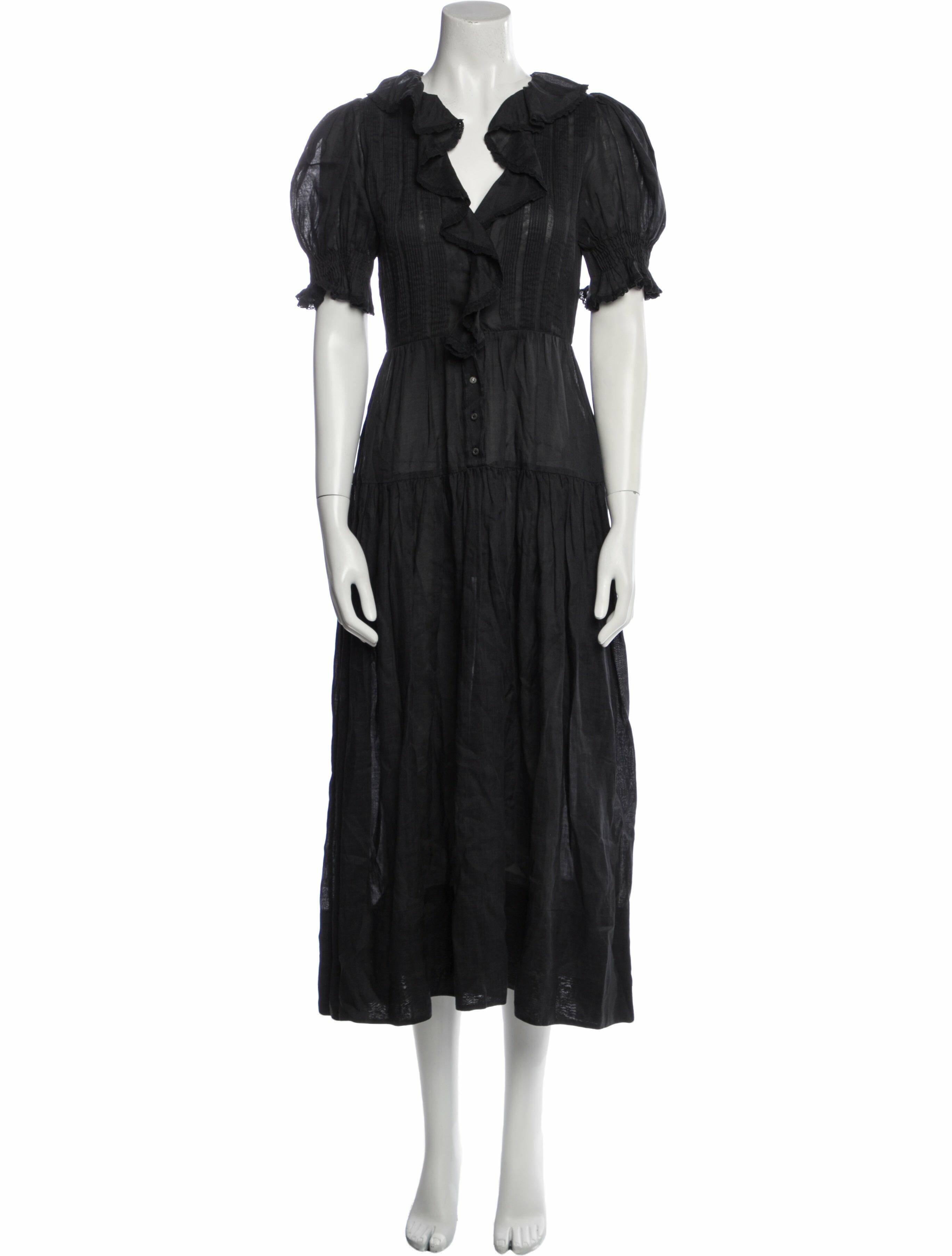 DÔEN V-Neck Midi Length Dress