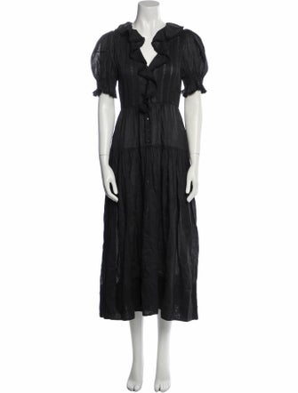 DÔEN V-Neck Midi Length Dress