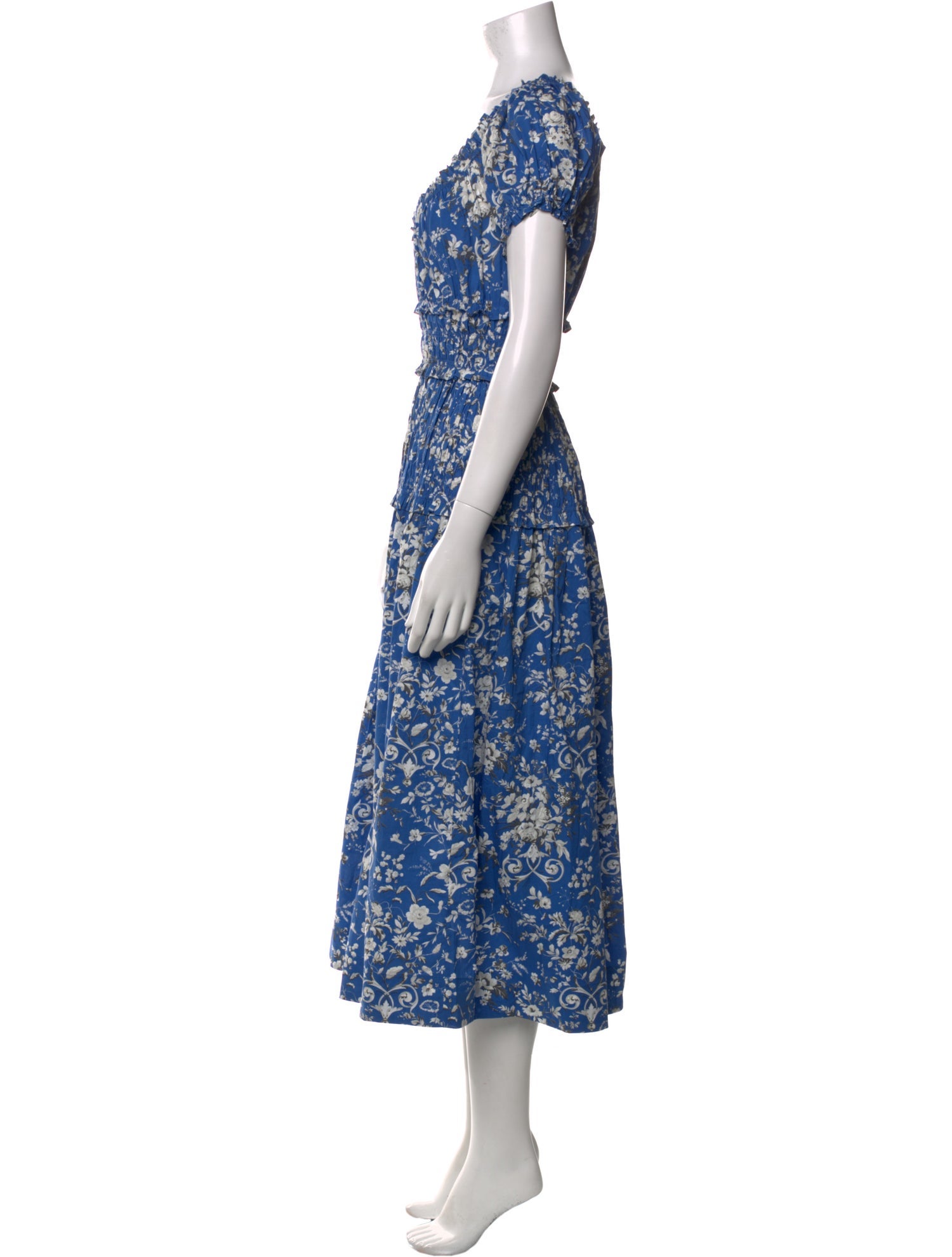 DÔEN Floral Print Midi Length Dress