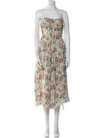 DÔEN Floral Print Midi Length Dress