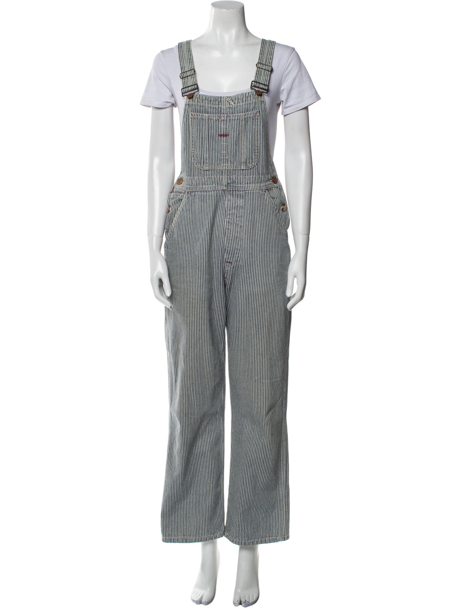 DÔEN Striped Square Neckline Jumpsuit