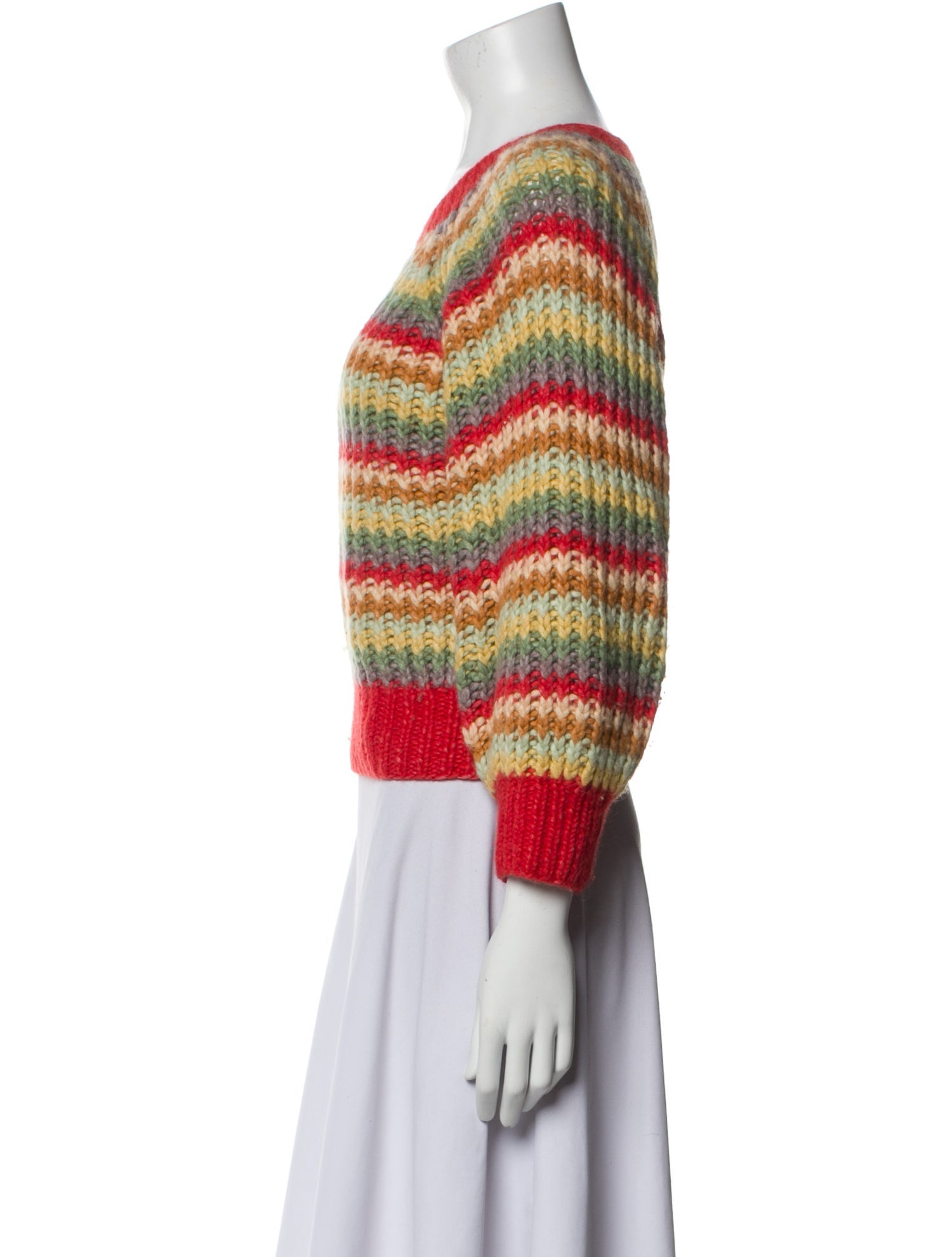 DÔEN Striped Scoop Neck Sweater