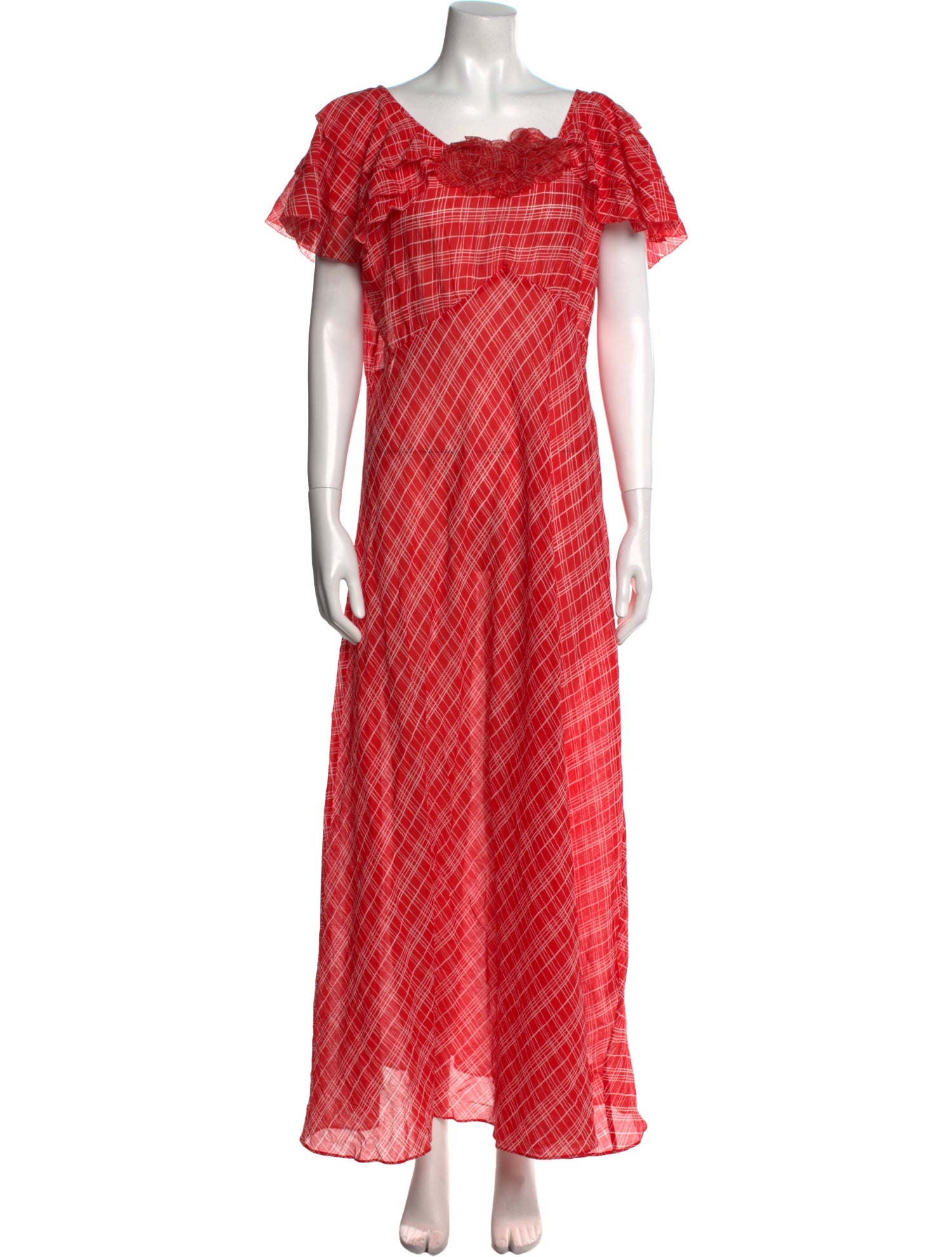 DÔEN Plaid Print Long Dress w/ Tags