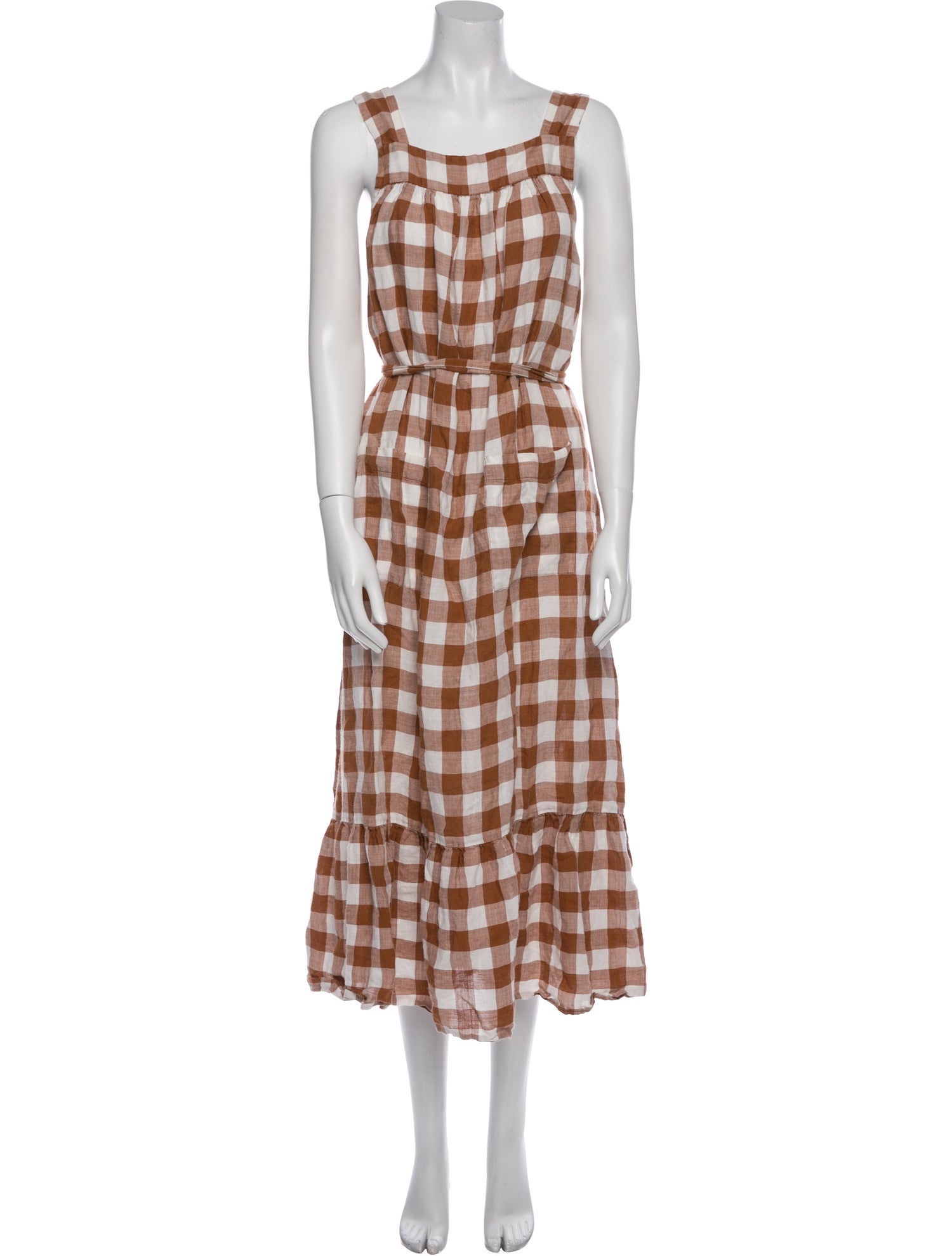 DÔEN Plaid Print Long Dress