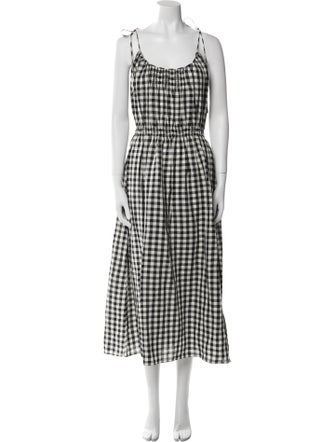 DÔEN Plaid Print Long Dress