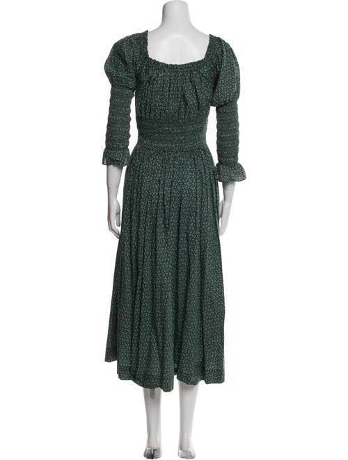 DÔEN Floral Print Midi Length Dress