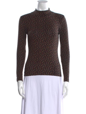 DÔEN Printed Mock Neck Top