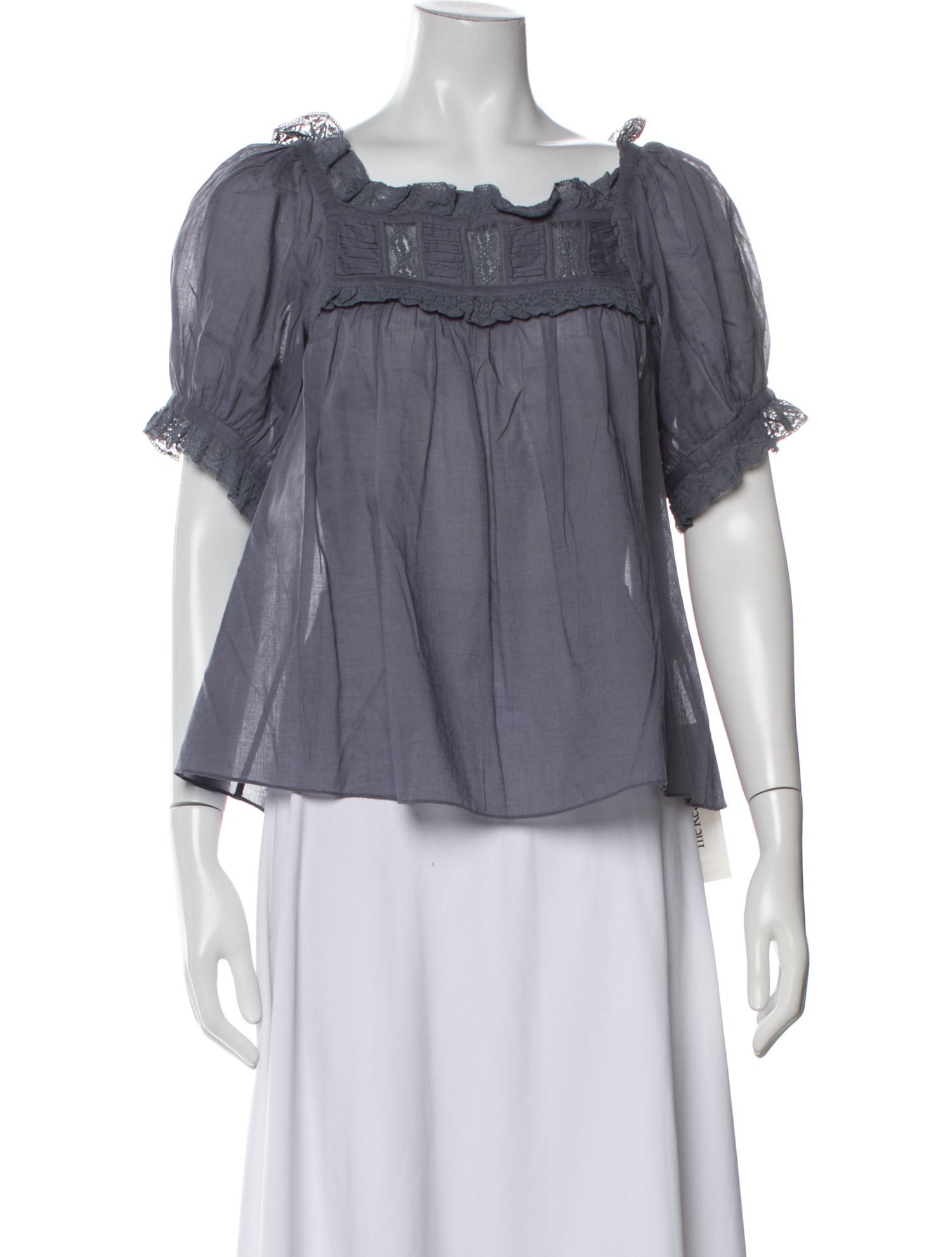 DÔEN Square Neckline Three-Quarter Sleeve Blouse