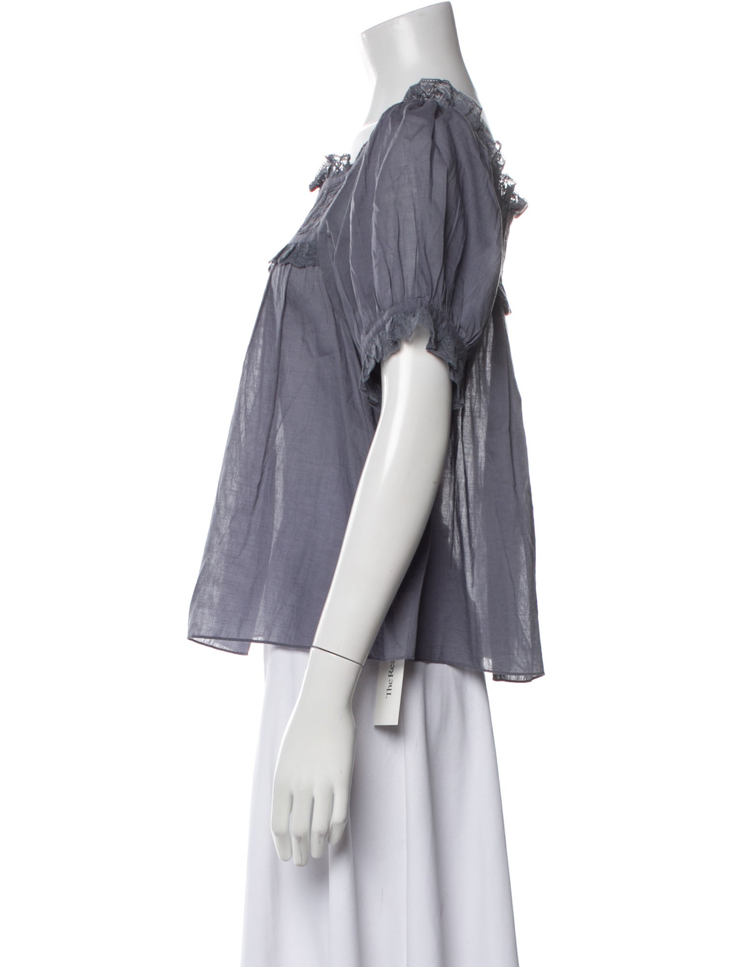 DÔEN Square Neckline Three-Quarter Sleeve Blouse