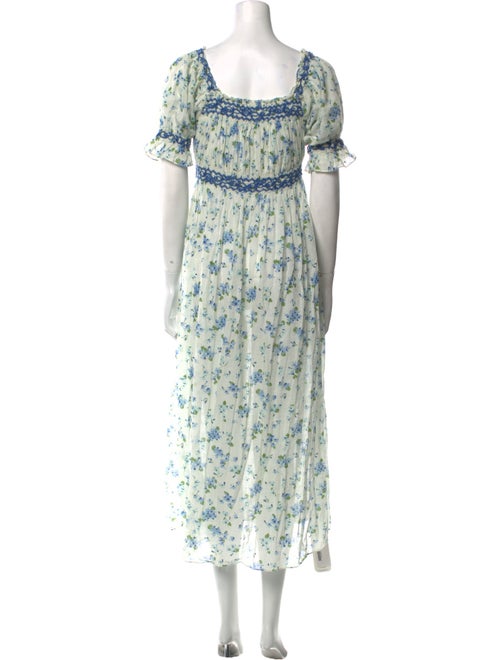 DÔEN Floral Print Midi Length Dress