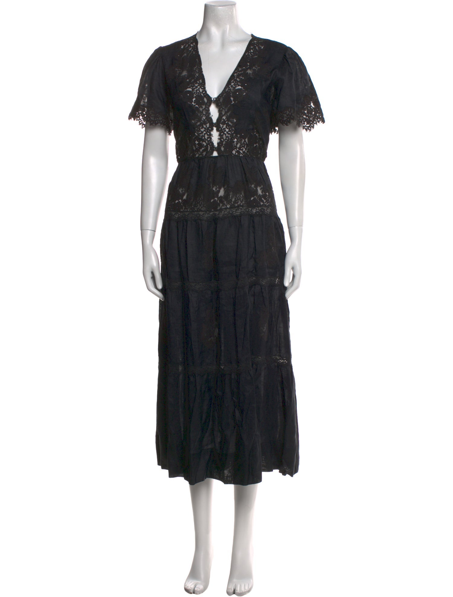 DÔEN Lace Pattern Long Dress