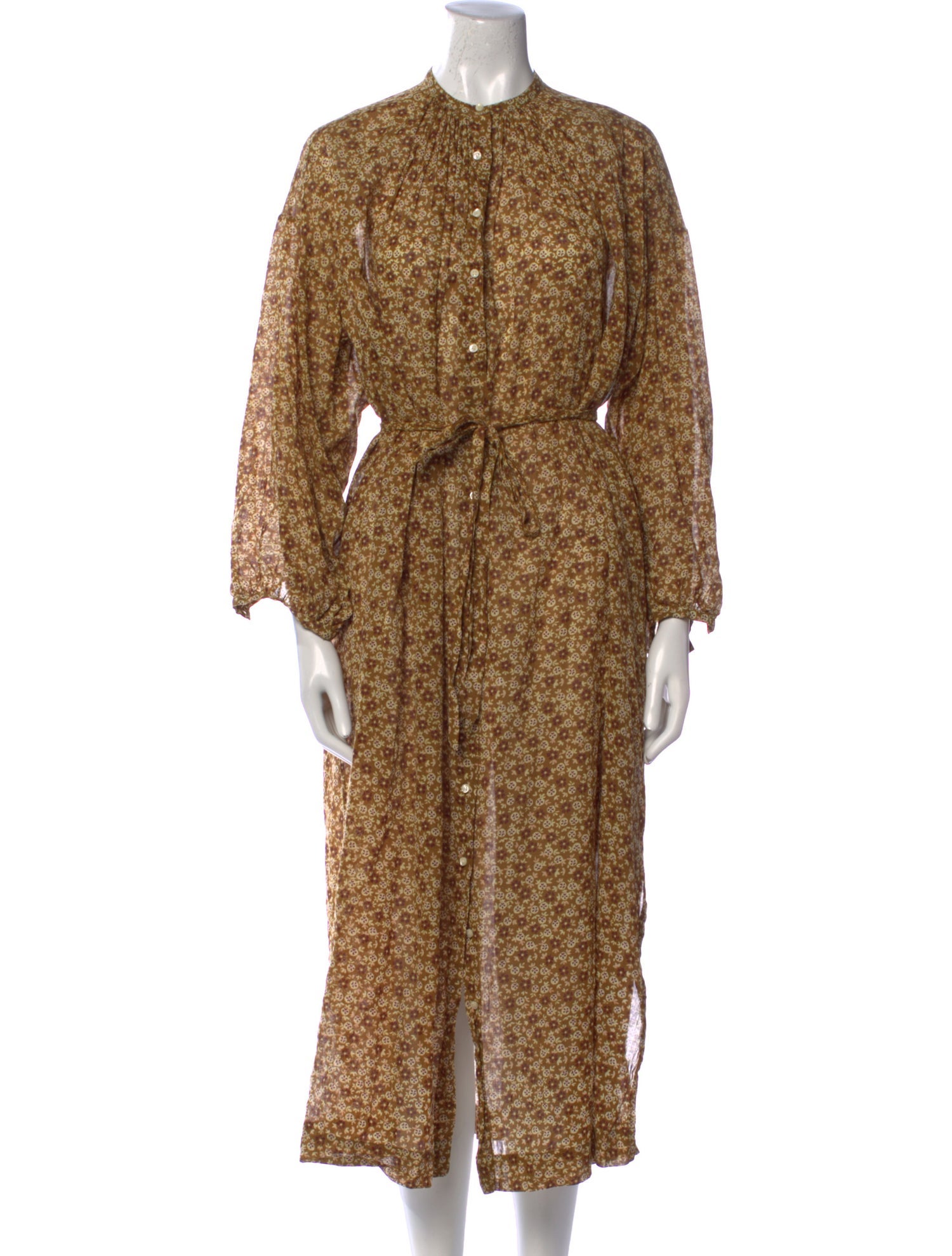 DÔEN Floral Print Midi Length Dress