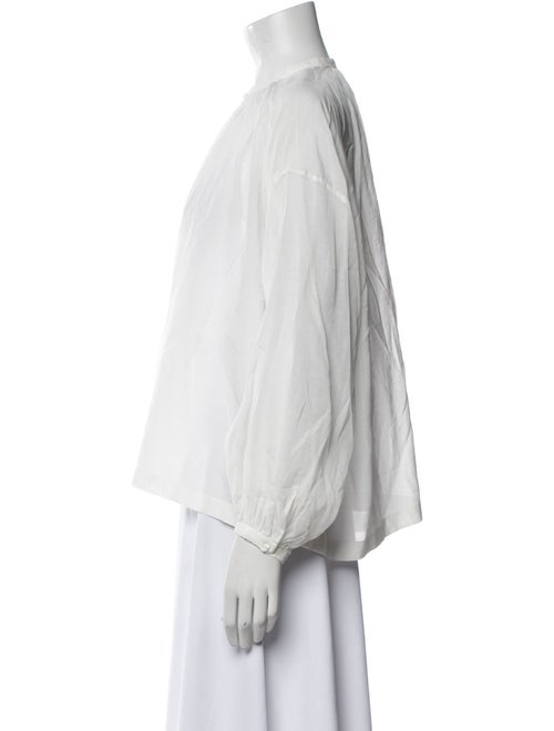 DÔEN Mock Neck Long Sleeve Button-Up Top