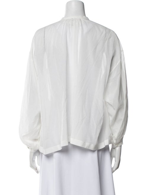 DÔEN Mock Neck Long Sleeve Button-Up Top