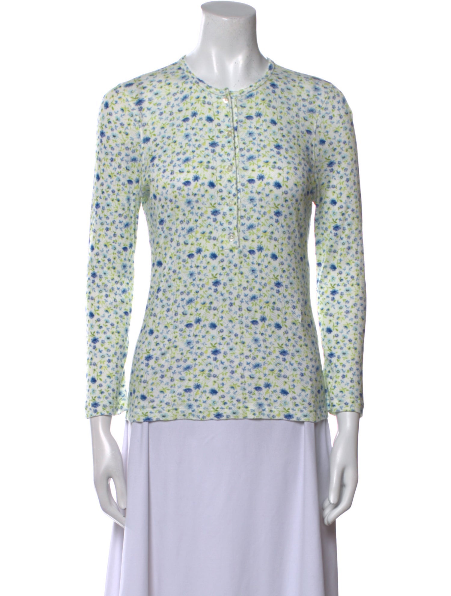 DÔEN Floral Print Crew Neck Top