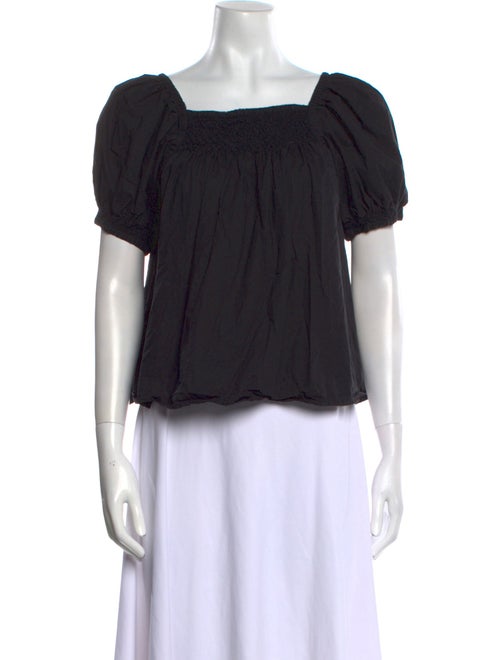 DÔEN Square Neckline Short Sleeve Crop Top