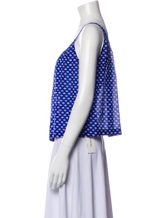 DÔEN Polka Dot Print Scoop Neck Top