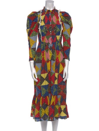 DÔEN Printed Midi Length Dress