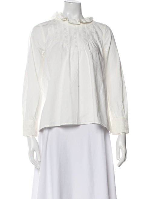 DÔEN Mock Neck Long Sleeve Blouse