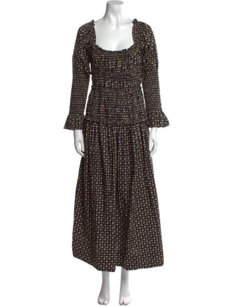 DÔEN Polka Dot Print Midi Length Dress