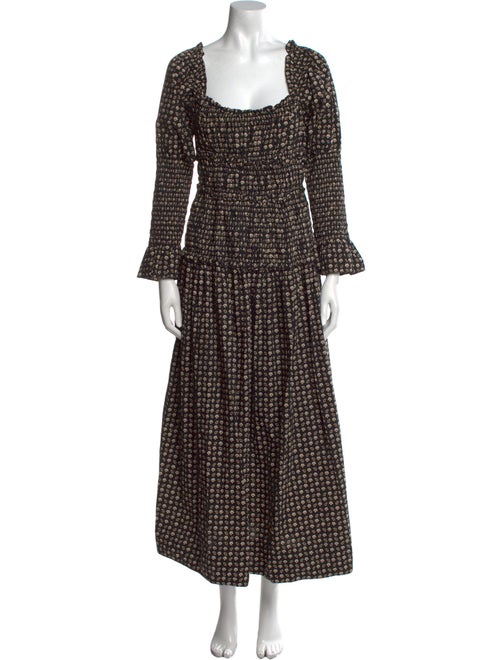DÔEN Polka Dot Print Midi Length Dress