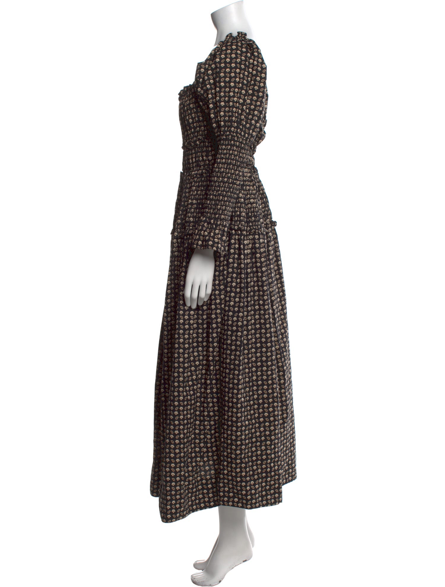 DÔEN Polka Dot Print Midi Length Dress