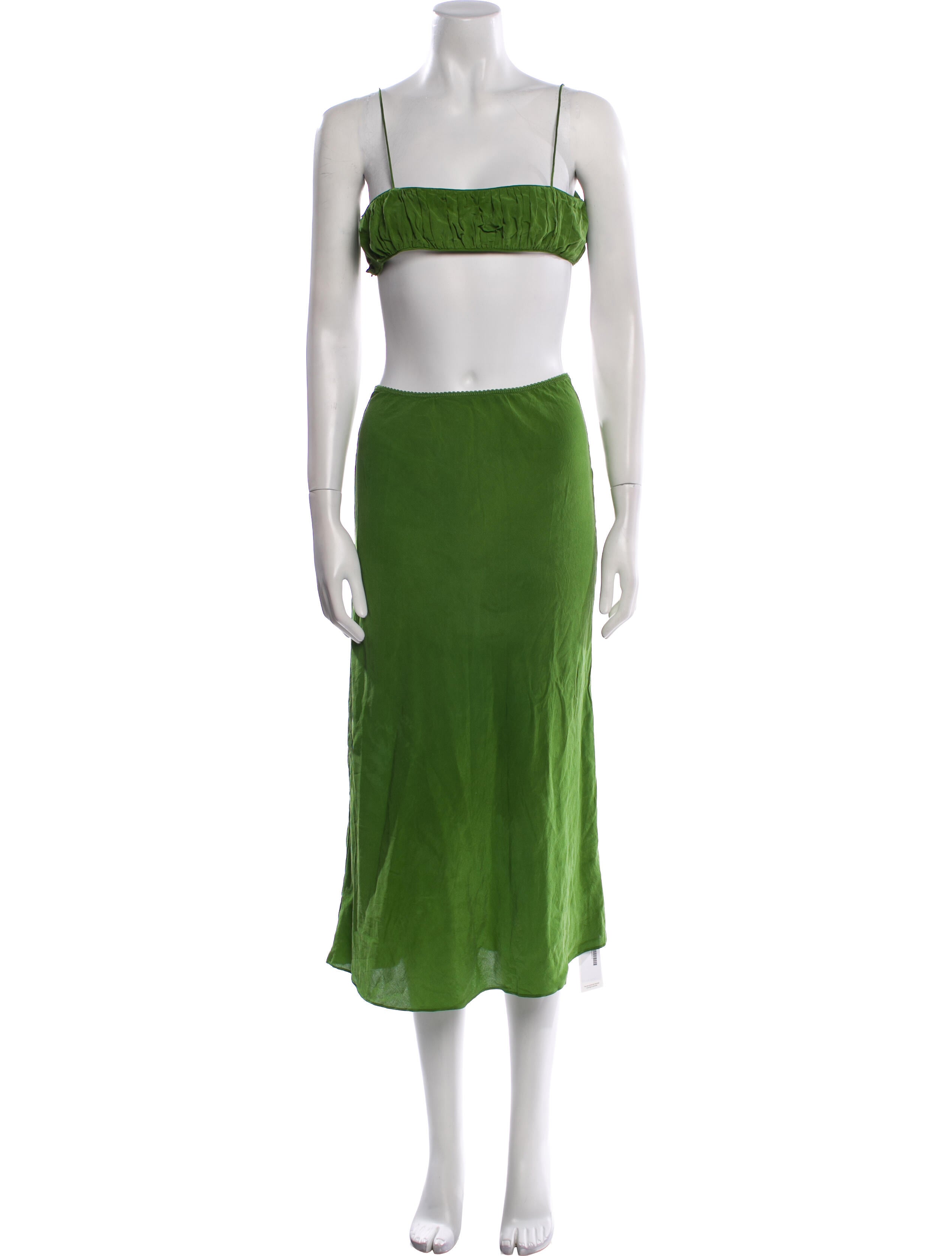 DÔEN Silk Ruffle Embellishment Skirt Set