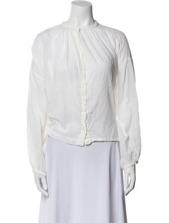 DÔEN Mock Neck Long Sleeve Blouse