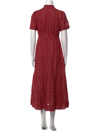 DÔEN Plaid Print Long Dress