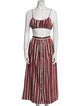 DÔEN Striped Pleated Accents Skirt Set