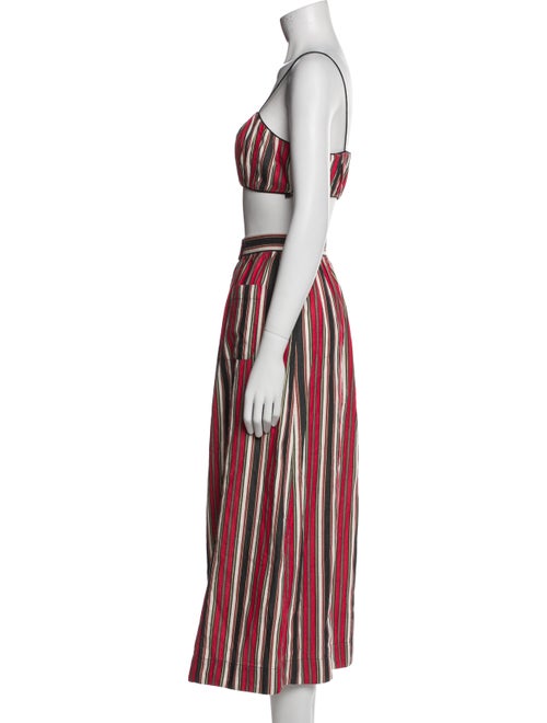 DÔEN Striped Pleated Accents Skirt Set