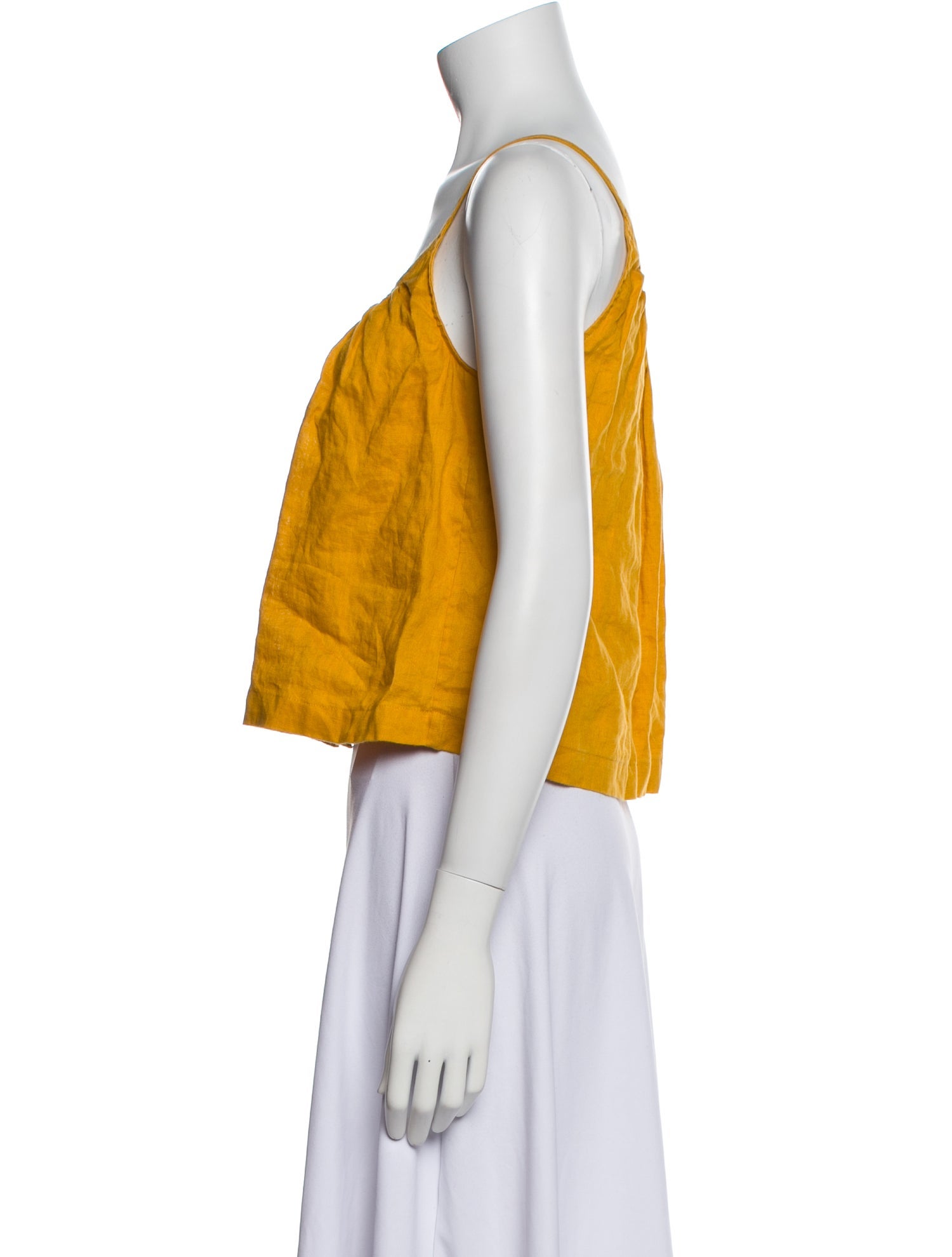 DÔEN Linen Scoop Neck Crop Top