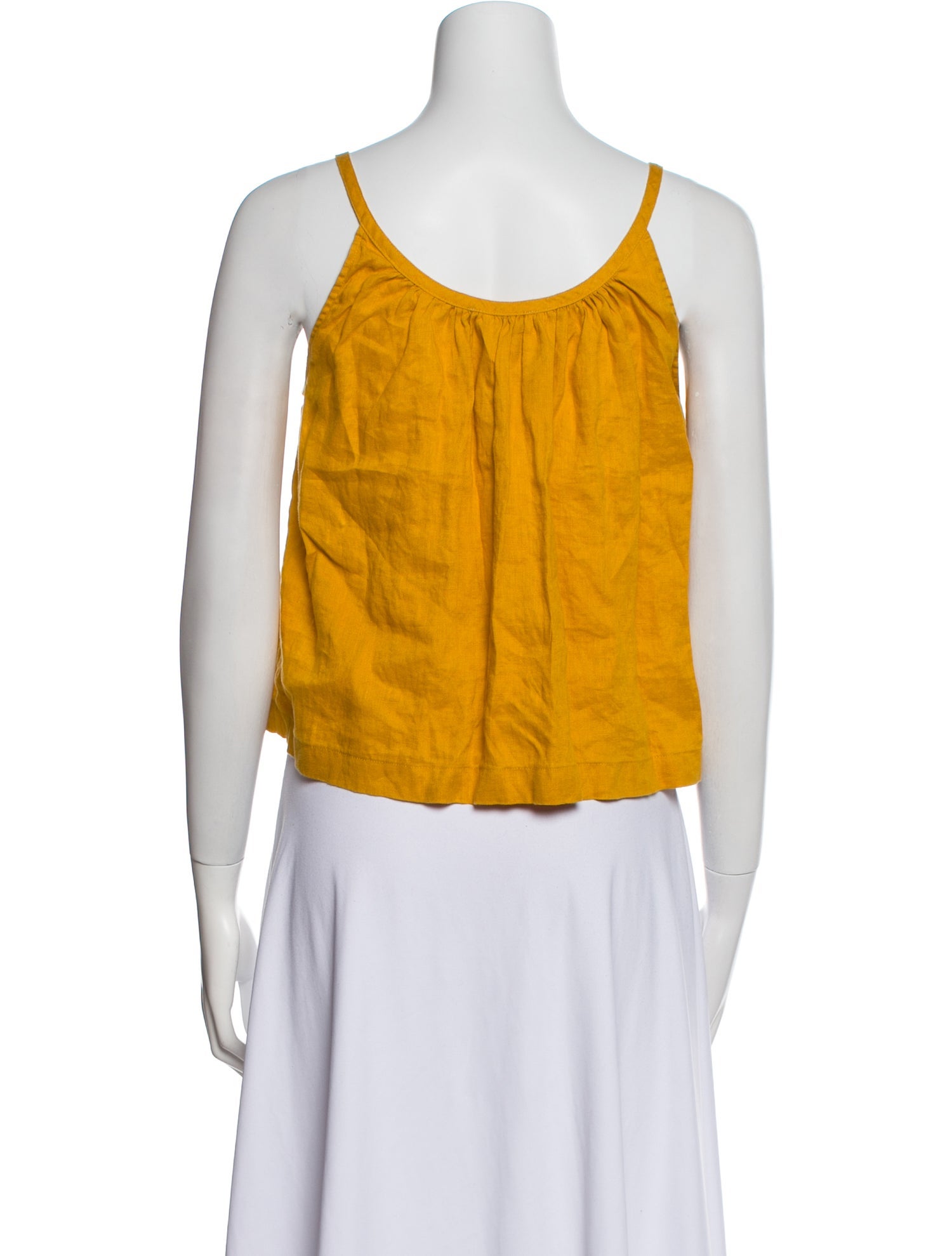 DÔEN Linen Scoop Neck Crop Top