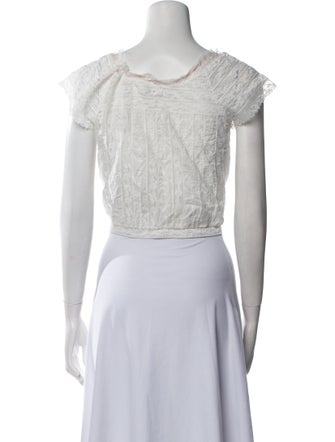 DÔEN Scoop Neck Short Sleeve Crop Top