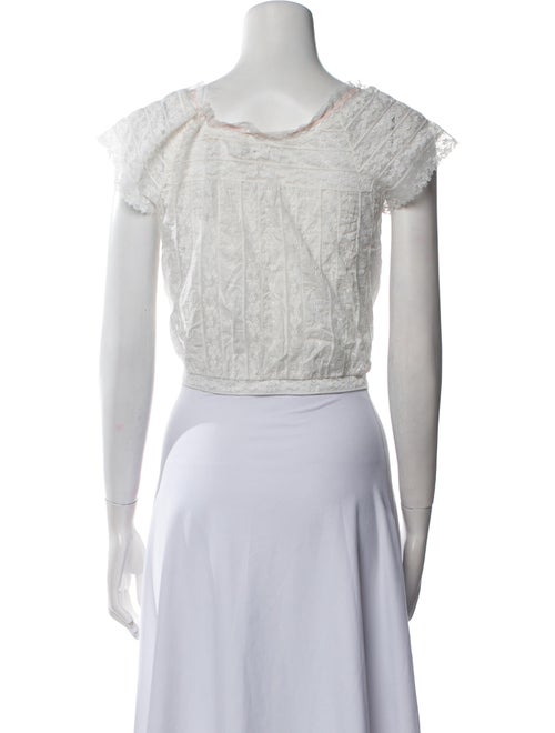 DÔEN Scoop Neck Short Sleeve Crop Top