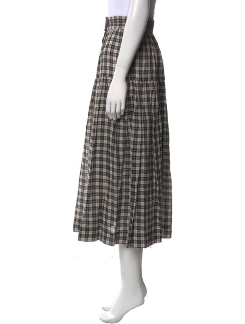DÔEN Plaid Print Midi Length Skirt