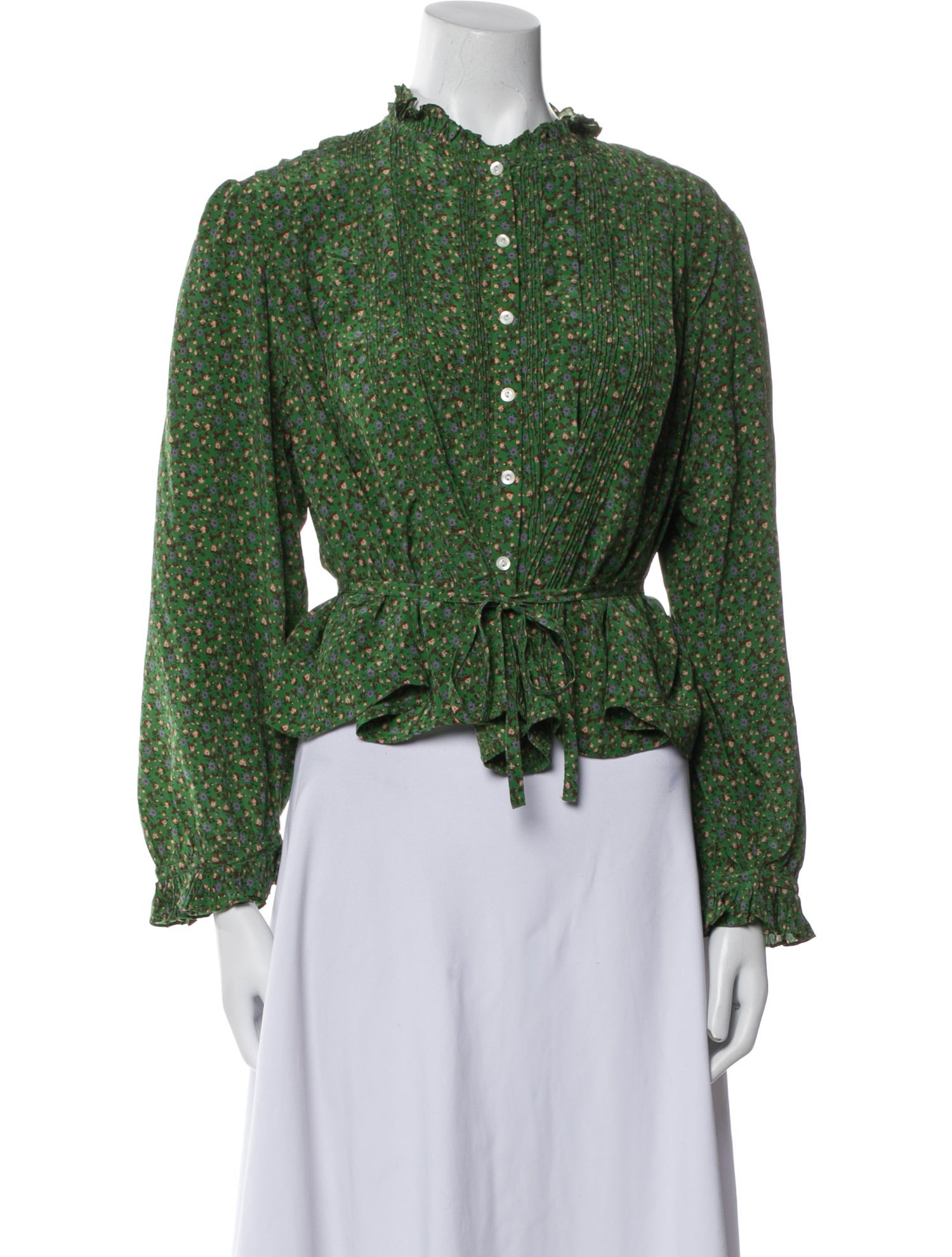 DÔEN Silk Floral Print Crop Top