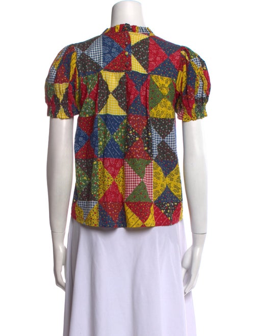 DÔEN Printed Crew Neck Blouse