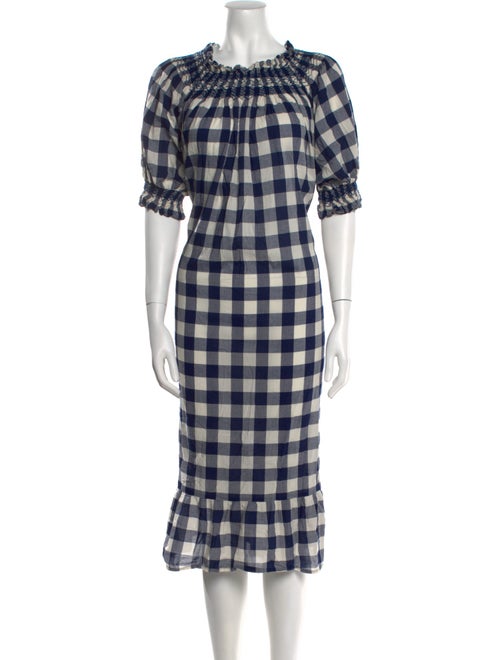 DÔEN Plaid Print Midi Length Dress