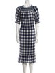 DÔEN Plaid Print Midi Length Dress