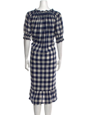 DÔEN Plaid Print Midi Length Dress