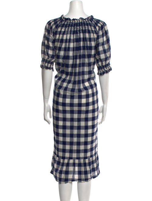 DÔEN Plaid Print Midi Length Dress