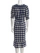 DÔEN Plaid Print Midi Length Dress