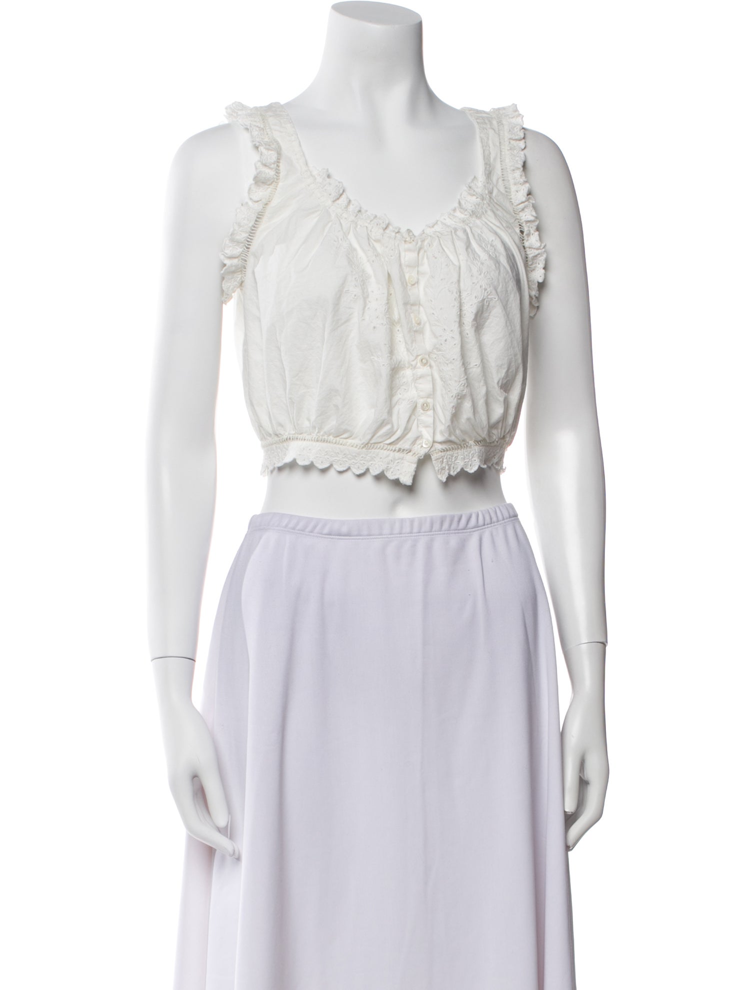 DÔEN Scoop Neck Sleeveless Crop Top