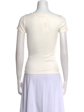 DÔEN Bateau Neckline Short Sleeve Top