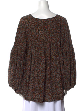 DÔEN Silk Printed Crop Top