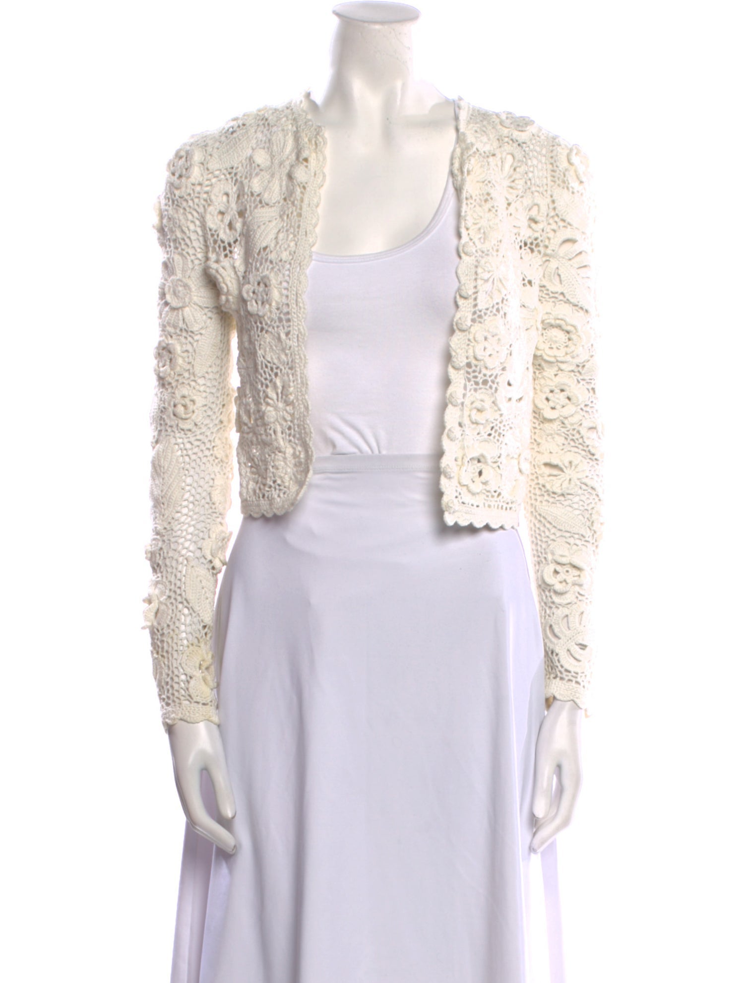 DÔEN Crochet Open Front Sweater